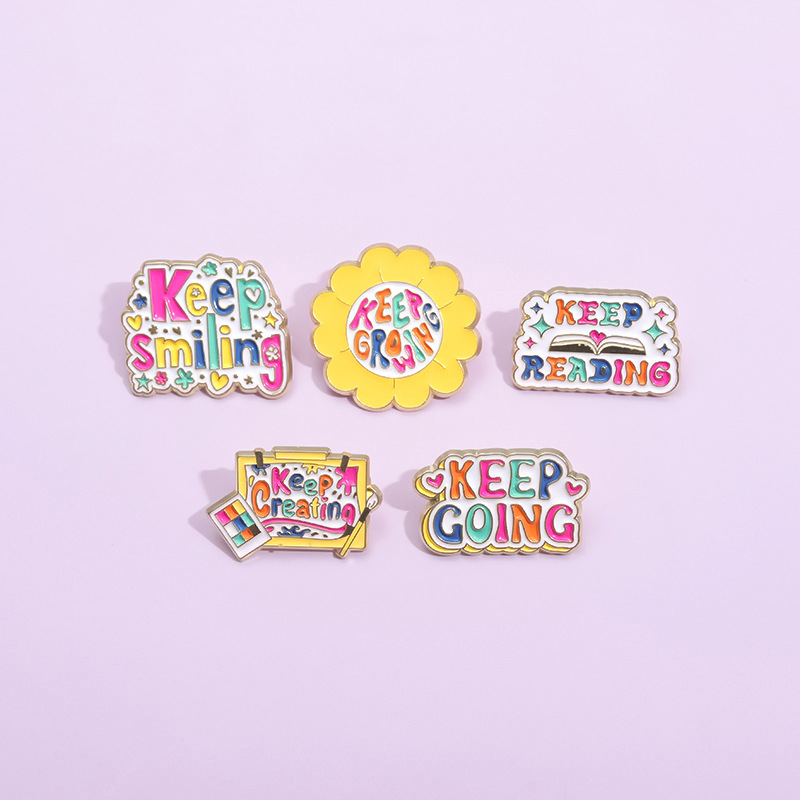 Cute Pin Letter Alloy Stoving Varnish Unisex Brooches display picture 6