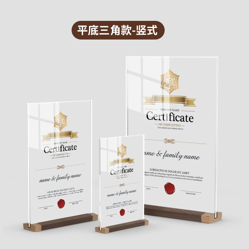 Expositor acrílico de sobremesa, mesa de madera maciza, tarjetas A4, nogal, A5, expositor de sobremesa para publicidad de té con leche, café y tarjetas.