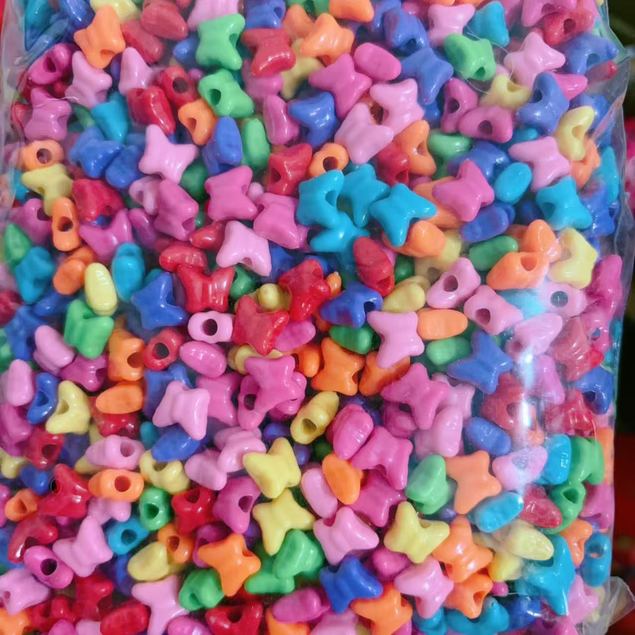 2025 Nuevas cuentas de cabello baratas en bolsa nuevas cuentas de plástico de color primavera diy gran agujero image 37