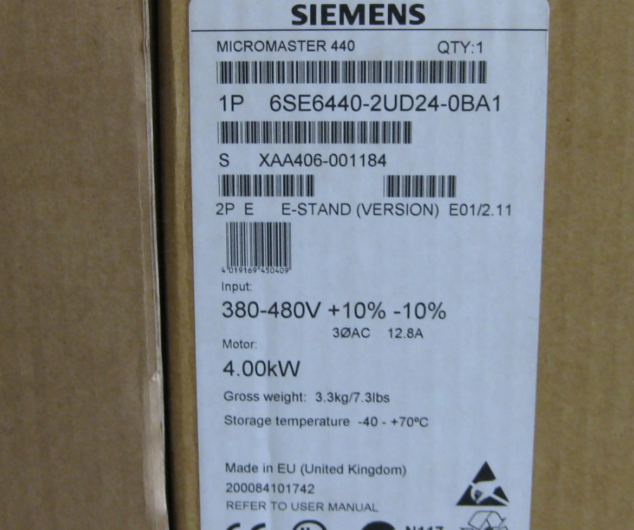 6SE6440-2AD31-8DA1西门子MM440变频器 安装有 A 级滤波器 18.5kw