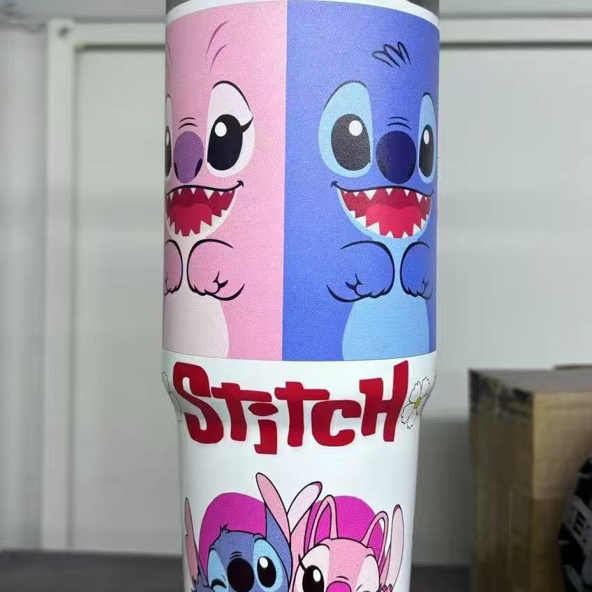 Estilo explosivo Stitch patrón de dibujos animados Ice Ba taza 30oz para coche taza de vacío de acero inoxidable 304