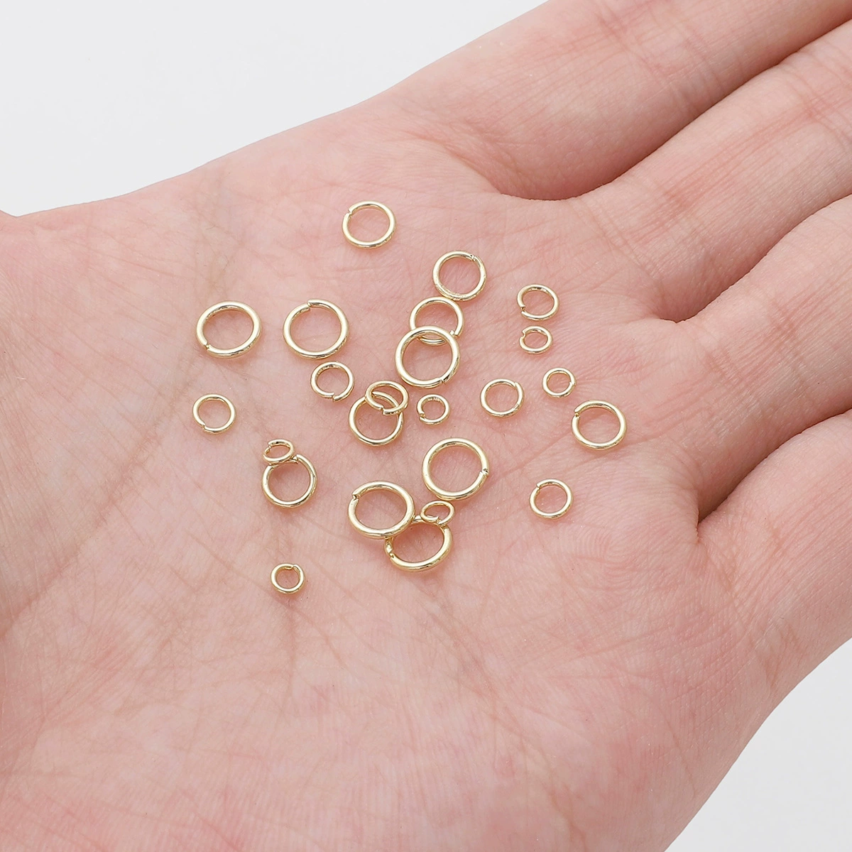 Гальванизированное 14К золото, медное колье с одним кольцом, соединительное кольцо для браслета, фурнитура для изготовления украшений, круглая соединительная застежка