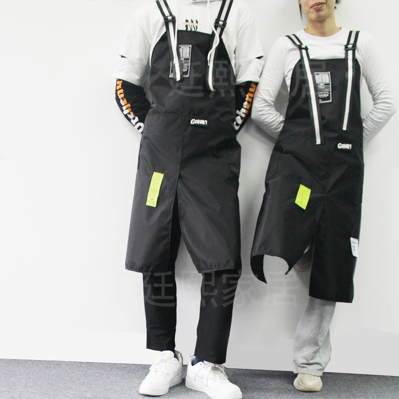 Delantal 2022 nueva celebridad en línea marca de moda coreana impermeable alto sentido cafetería peluquería floral Ropa Trabajo