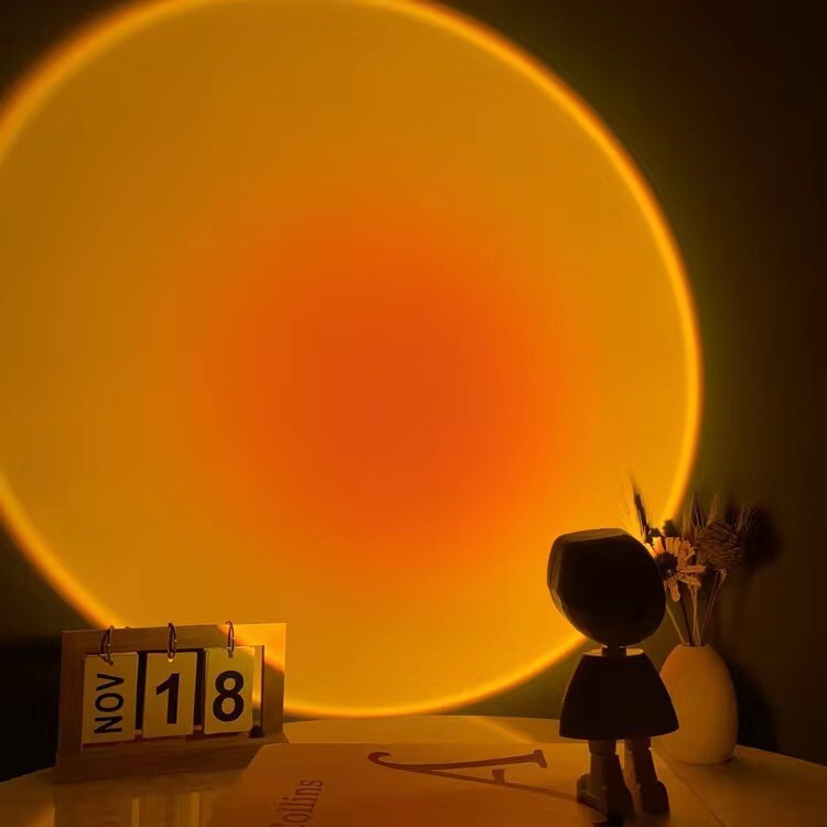 Peter Pan Seven-Colored Sunset Rainbow Sunset Lamp Dawn Blue USB Bedside Bedroom Photo Projection Atmosphere Night Light