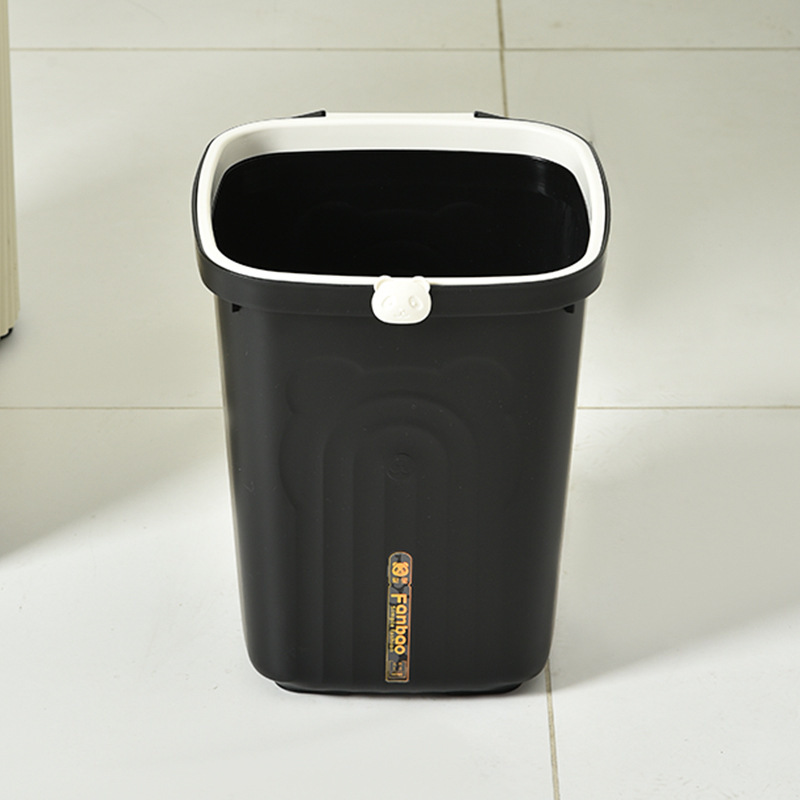 Panda Trash Bin with Pressure Ring Large Hall Kitchen Bathroom Large Capacity Coverless Large Diameter Thickened Trash Bin with Pressure Ring