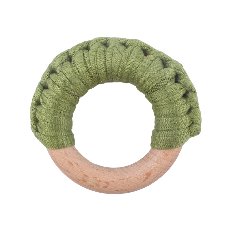 Nuevo bebé suministros hechos a mano de algodón tejido creativo bebé Beech anillo mordedura molar juguete mano