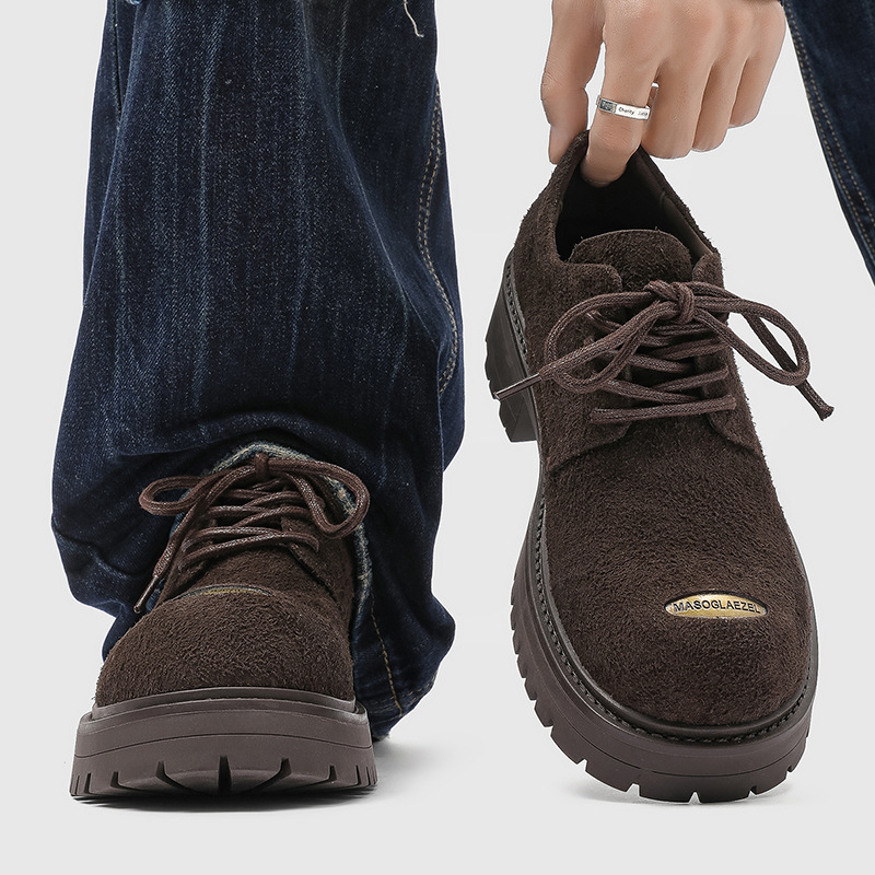 2025新款复古英伦风马丁靴系带圆头短靴休闲情侣靴大头德比鞋潮鞋