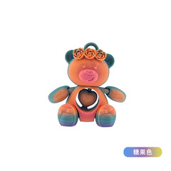 Cross-border 3D printed rotating rose teddy bear keychain pendant backpack accessory children's toy stall magic