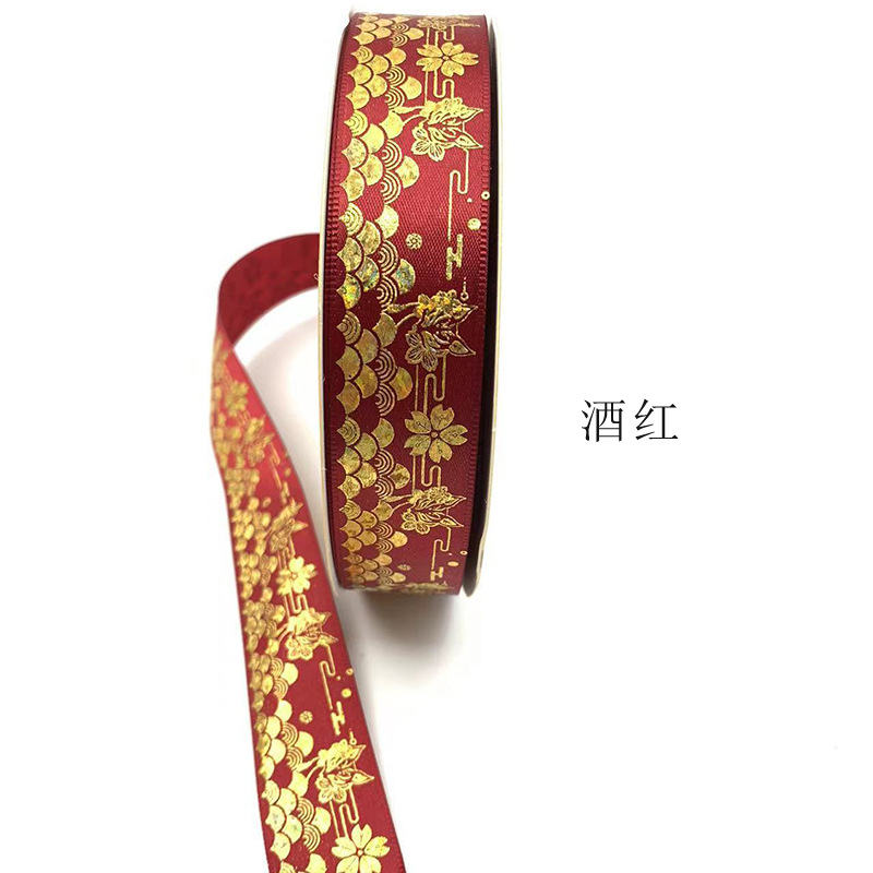 2,5 cm NUEVO LÁSER gilding xiangyun Tiangong barra bandeja hecha a mano cinta caja de regalo embalaje cinta directa de la fábrica