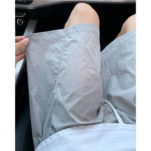 Mesh ice silk quick-drying shorts, men's summer thin American fashion brand outerwear mid-pants, breathable loose casual shorts