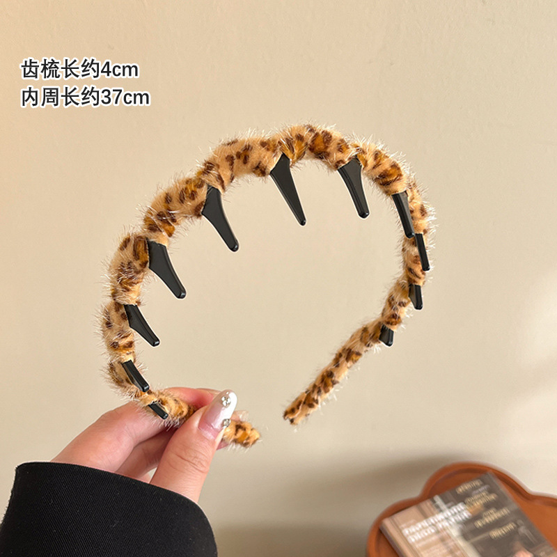 韩版缠绕格纹波浪发箍女2025新款高颅顶压发头箍带齿防滑碎发发卡|undefined