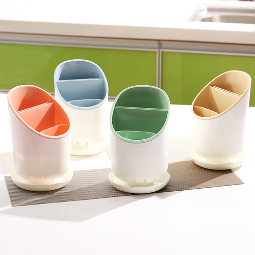 Removable plastic double-layer drain chopstick holder spoon storage chopstick cage kitchen storage rack chopstick tube chopstick cage