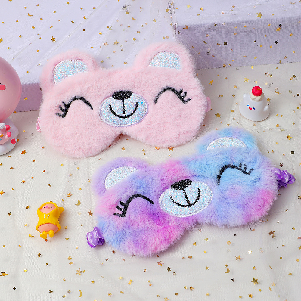 Cute Cat Plush Eye Mask display picture 3