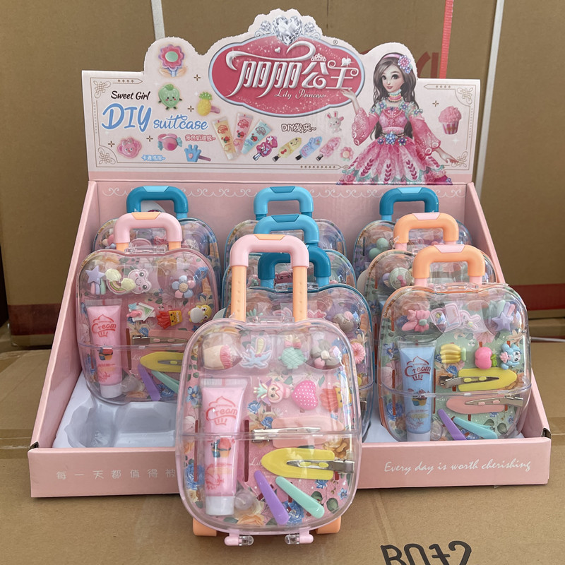 震え音新商品女の子お姫様アクセサリー箱キャリーケースままごと玩具シミュレーションヘアクリップ百宝箱子供玩具|undefined