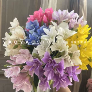 水仙百合仿真花摄影陈列拍照道具婚庆插花 家居室内装饰花摆放