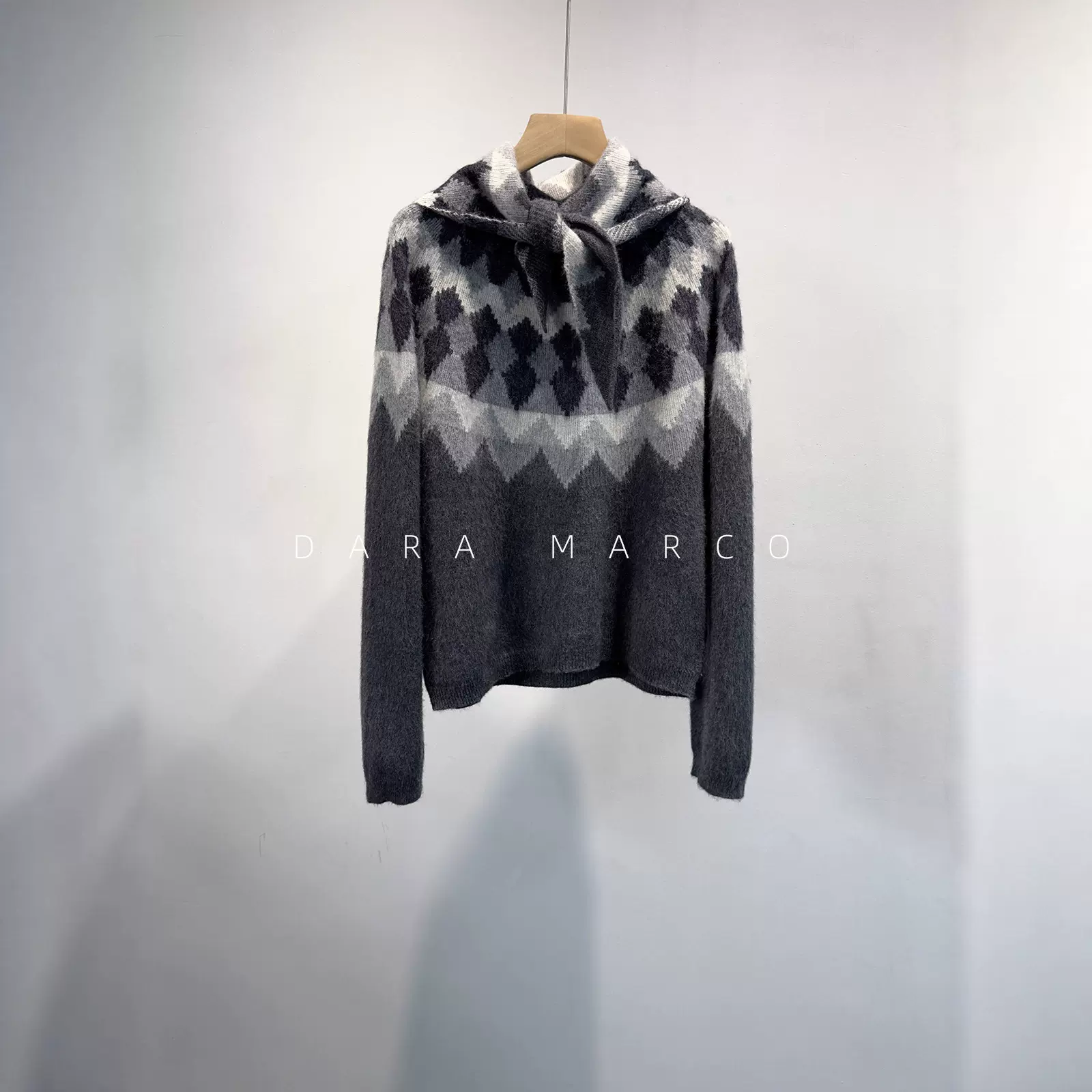 费尔岛老钱风~C*S全羊毛拉毛提花针织衫套头毛衣女25秋冬软糯松弛