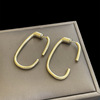 Brand silver needle, metal design universal earrings, simple and elegant design, internet celebrity