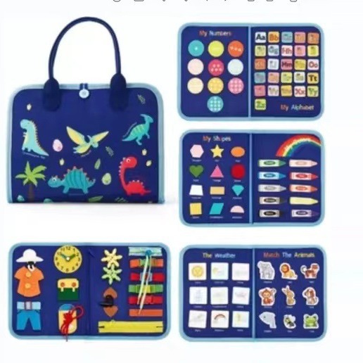 Tablero de aprendizaje de fieltro para niños, juguete para niños pequeños, libro de ejercicios, capacidad de aprendizaje, tablero de vestir, rompecabezas