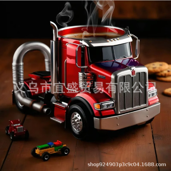 Cross-border New Truck Coffee Cup Design Decorations Ornaments Mug Home Garden Ornaments Stainless Steel Core