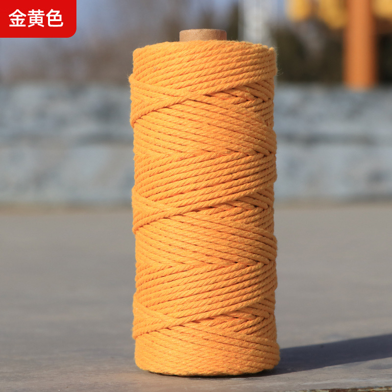 Cuerdas de algodón de color transfronterizas tejidas de algodón 2mm3mm4mm cuerdas de algodón hechas a mano cuerdas decorativas DIY cuerdas de algodón de color colgantes