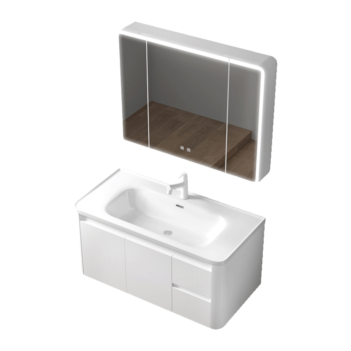 Panal de aluminio engrosada gabinete de baño combinación cerámica cuenca integrada baño cajón mesa de lavado lavabo gabinete