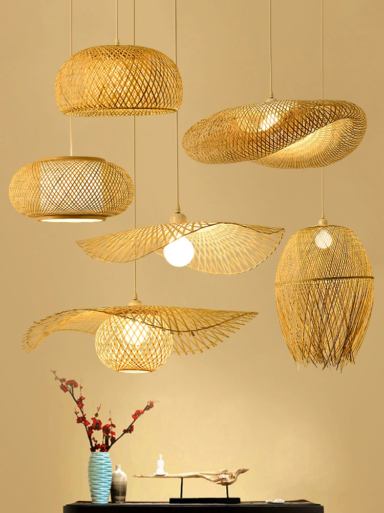 Декоративная люстра для китайского ресторана, тканая бамбуковая художественная бамбуковая чайная комната в стиле дзен, ресторан B&B, японский магазин фонариков, коммерческий