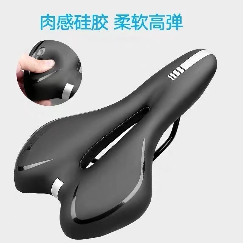 Transfronterizo mayorista de bicicleta de montaña asiento de asiento transpirable ultra suave agujero medio espesar cojín de bicicleta accesorios de bicicleta