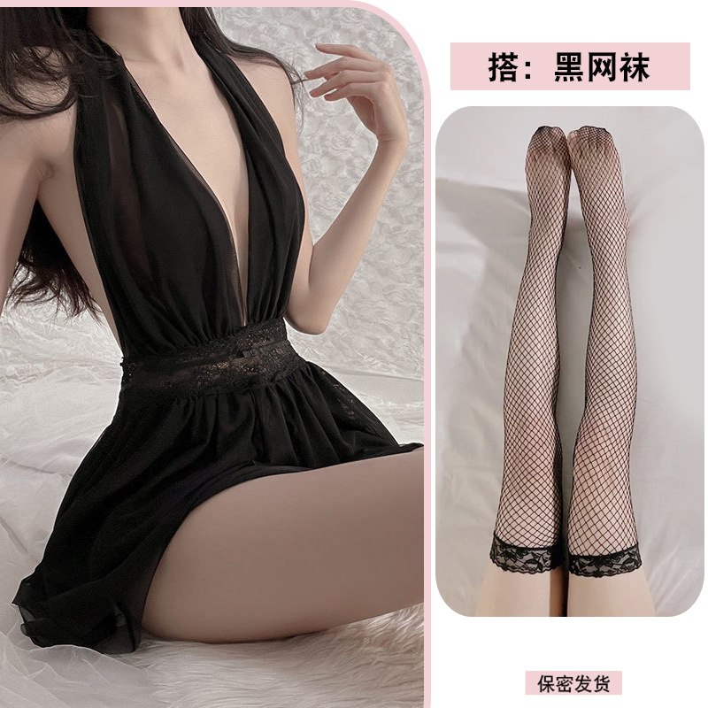 블랙+팬티+블랙 망사스타킹