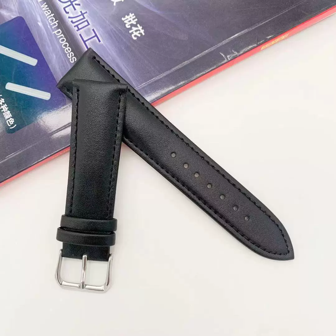 厂家直销真皮针纹手表带 百搭通用 针扣 手表配件 经典风格