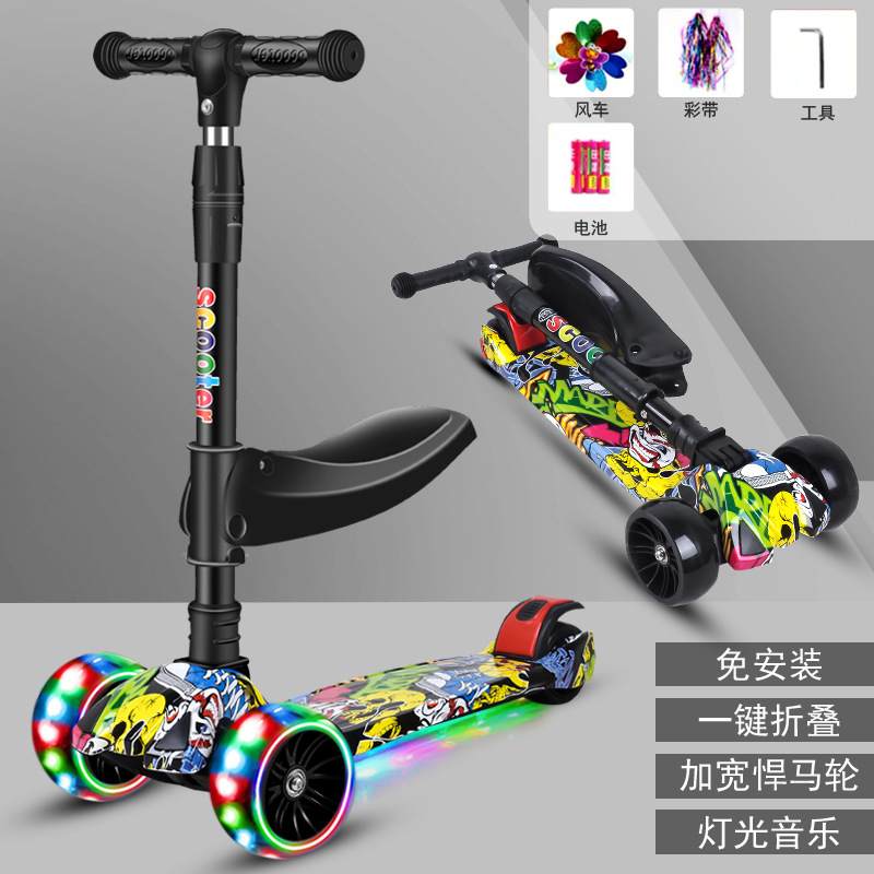 Rueda de flash de luz de música para niños los niños pueden sentarse polea