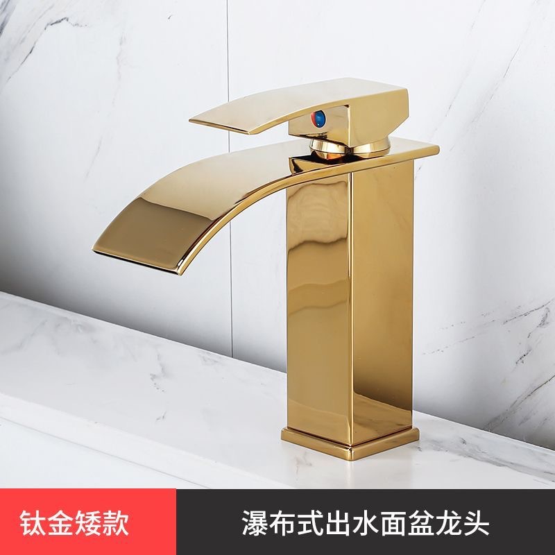 Fábrica directa de cobre baño cascada grifo lavabo grifo europeo boca ancha grifo caliente y frío