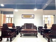 老挝红酸枝巴里黄檀客厅精雕山水沙发宝座仿古典新中式红木家具