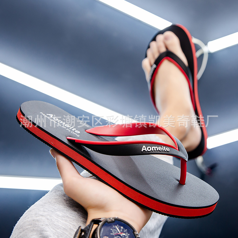 Summer men's new cross-border creative fashion outdoor beach clip-on rubber bottom wear-resistant non-slip flip-flops