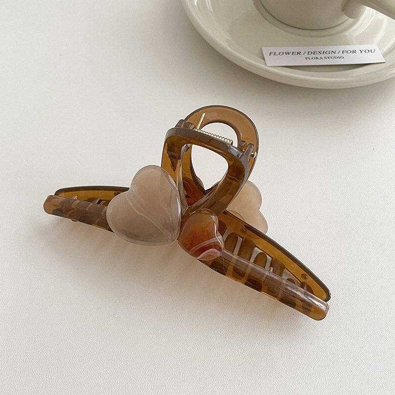 Accesorios para el cabello de pinza de tiburón de acrílico grande de Corea, clip de agarre para el cabello de disco simple, tocado de horquilla de cabeza femenina al por mayor