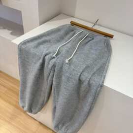 慵懒灰色调 |巨厚实毛绒绒收脚口高腰纯色休闲卫裤2025新品