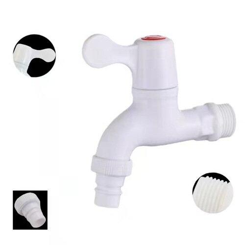 Plastic faucet wholesale Liansu white faucet washing machine faucet bathroom kitchen faucet project