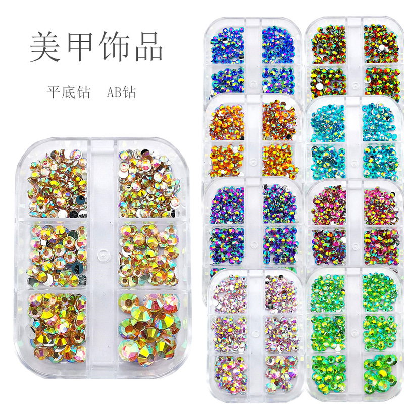 Cross-border manicure ABR 6 mesh nail color diamond flat bottom acrylic Diamond eye makeup drill phone shell DIY jewelry Cross-border manicure ABR 6 mesh nail color diamond flat bottom acrylic Diamond eye makeup drill phone shell DIY jewelry