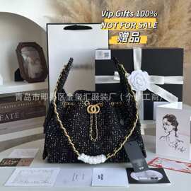 跨境VIPGIFT100%毛呢25bag粗花呢水桶包礼盒包装notforsale