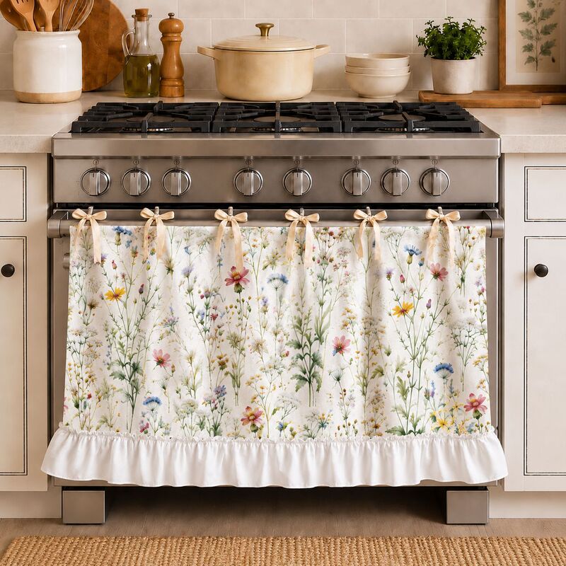 Cross-border stove curtains, half curtains, kitchen privacy curtains, cabinet decorative curtains, oven door curtains, tie-back decorative short curtains, farmhouse style Cross-border stove curtains, half curtains, kitchen privacy curtains, cabinet decorative curtains, oven door curtains, tie-back decorative short curtains, farmhouse style