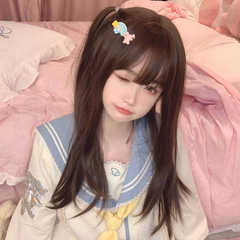 假髮女長髮長直發全頭套可愛逼真自然空氣劉海新式發套網紅中長發