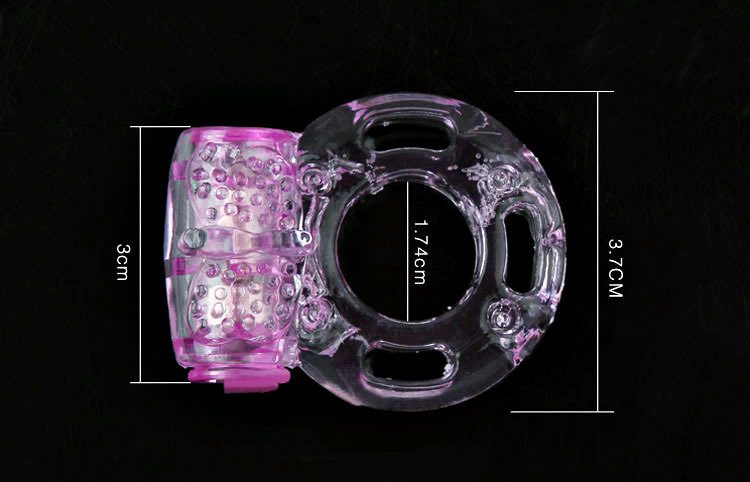 Crystal Vibrating Ring 10-Pack Silicone Manual-Control Couples Wearable — detail image 3
