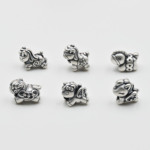 999足银3D硬银生肖马隔珠马上有钱独角兽串珠diy编绳手链饰品配件