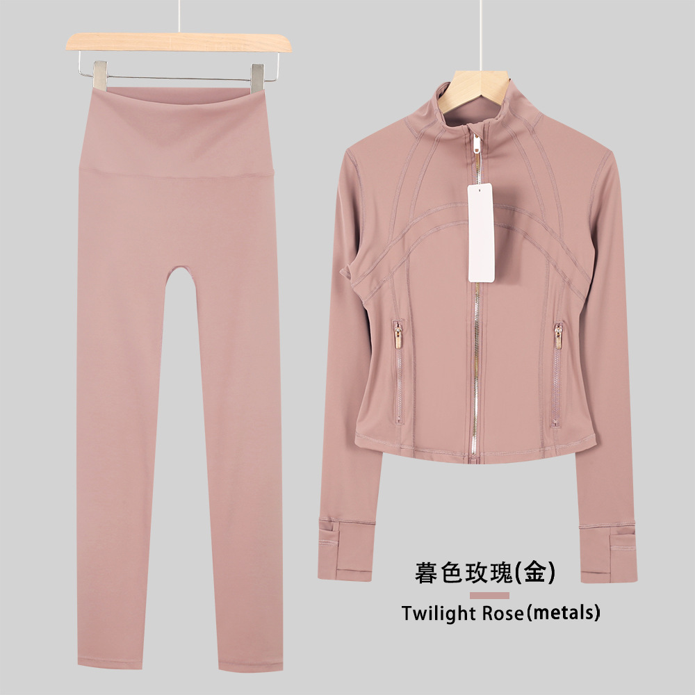 Lululacie chaqueta de cuello corto de nueve puntos chaqueta deportiva DF chaqueta chaqueta chaqueta de manga larga ropa de yoga de fitness para mujeres
