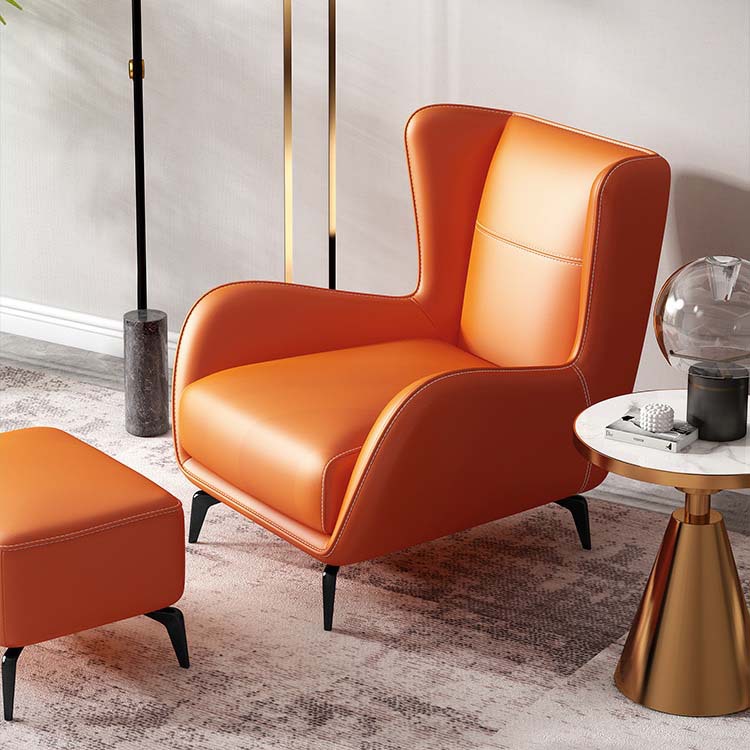 Italian-style minimalist human leisure sofa chair modern living room leather tiger chair simple lazy person recliner chair internet famous chair