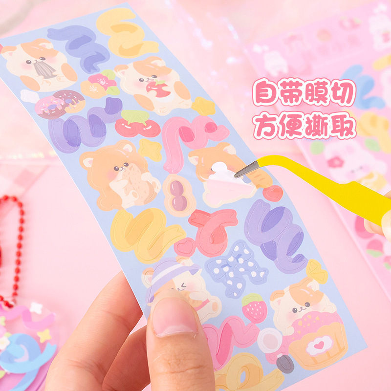 Cinta para mascotas serie flash fino tarjeta Goo pegatinas DIY impermeable animal de dibujos animados PVC mano cuenta Material papelería pegatinas