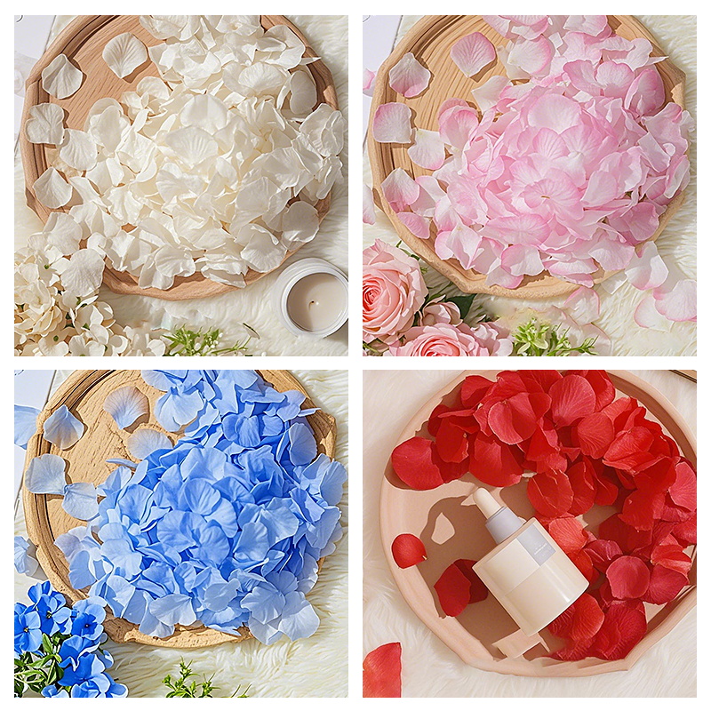 Simulación de pétalos de rosas dulces 100 piezas de tela no tejida propuesta de matrimonio de la atmósfera de cumpleaños esparcida a mano