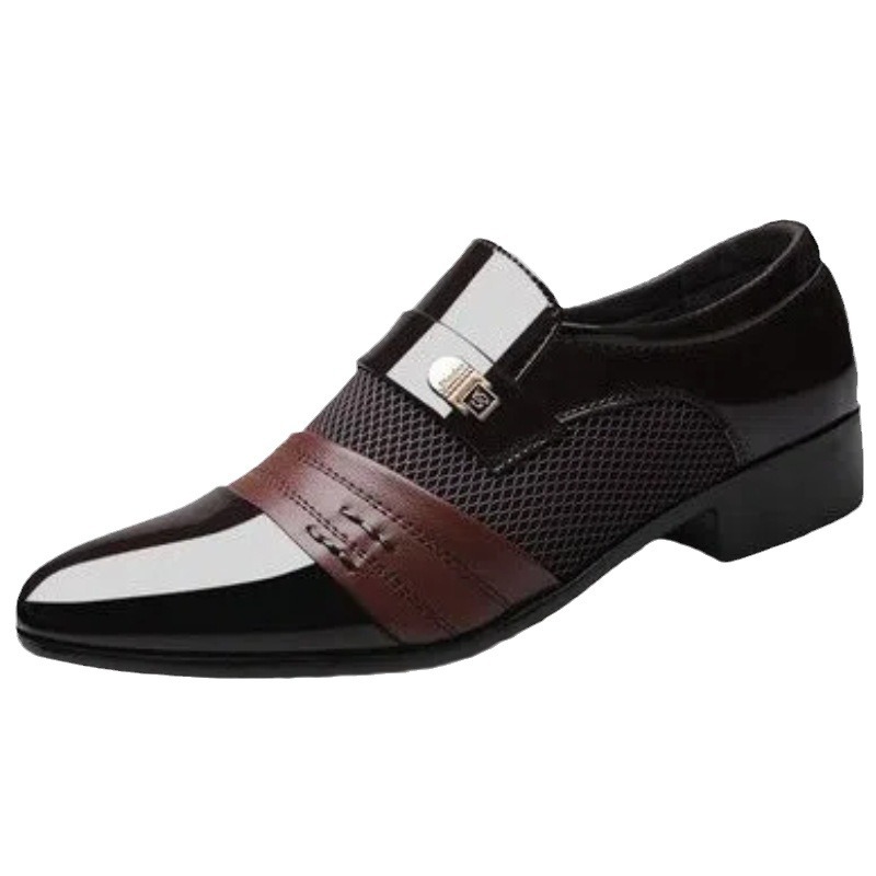 Zapatos de hombre Primavera y otoño nuevos zapatos de cuero zapatos formales de negocios de los hombres zapatos casuales británicos de los hombres zapatos de boda a juego transpirable suave