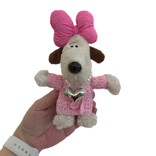Puppy Leader Western Highland Plush Doll DIY Cute Cartoon Teddy Bear Toy Pearl Necklace Accessory