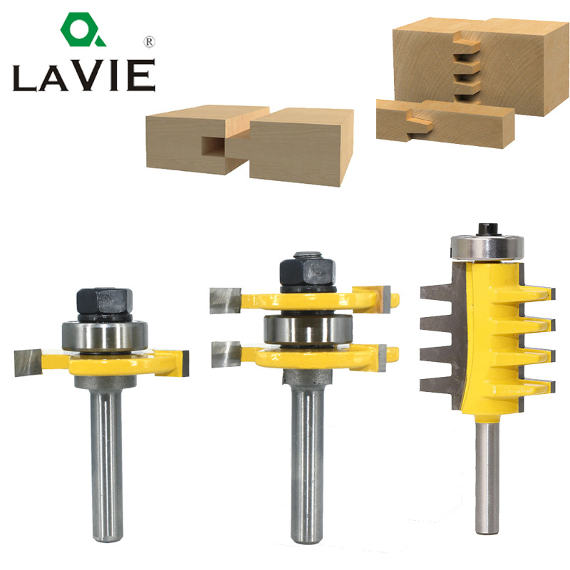 8柄 3件套三齿T型榫合刀 拼板刀 地板刀 木工铣刀钨钢铣刀拼接刀