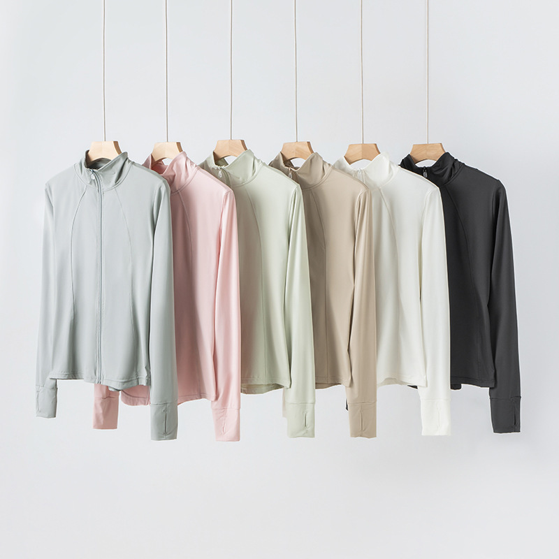 Two hands! UPF50 Casual Sports Sunscreen Top Breathable Cardigan Zipper Collar Jacket Women's Top